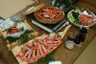 木船の香住ガニフルコース料理